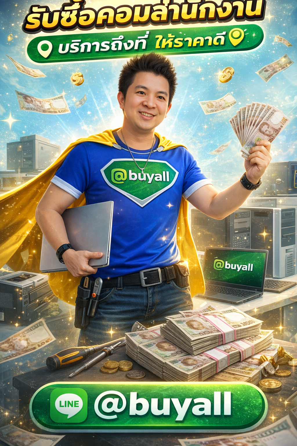 ภาพบริการรับซื้อคอมสำนักงาน รับซื้อคอมสำนักงาน มือสอง และรับซื้อคอมสำนักงาน เก่า พร้อม LINE @buyall และเบอร์ติดต่อ 091-1206831