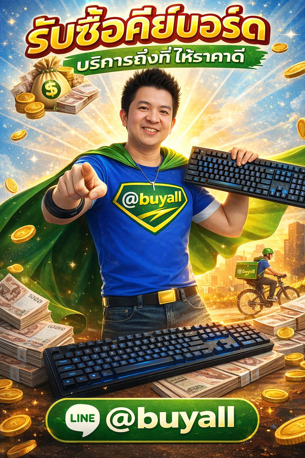 ภาพประชาสัมพันธ์บริการรับซื้อคีย์บอร์ด รับซื้อคีย์บอร์ดเก่า รับซื้อคีย์บอร์ดมือสอง ของ รับซื้อกรุงเทพ.com พร้อม Line @buyall และเบอร์ติดต่อ 091-1206831