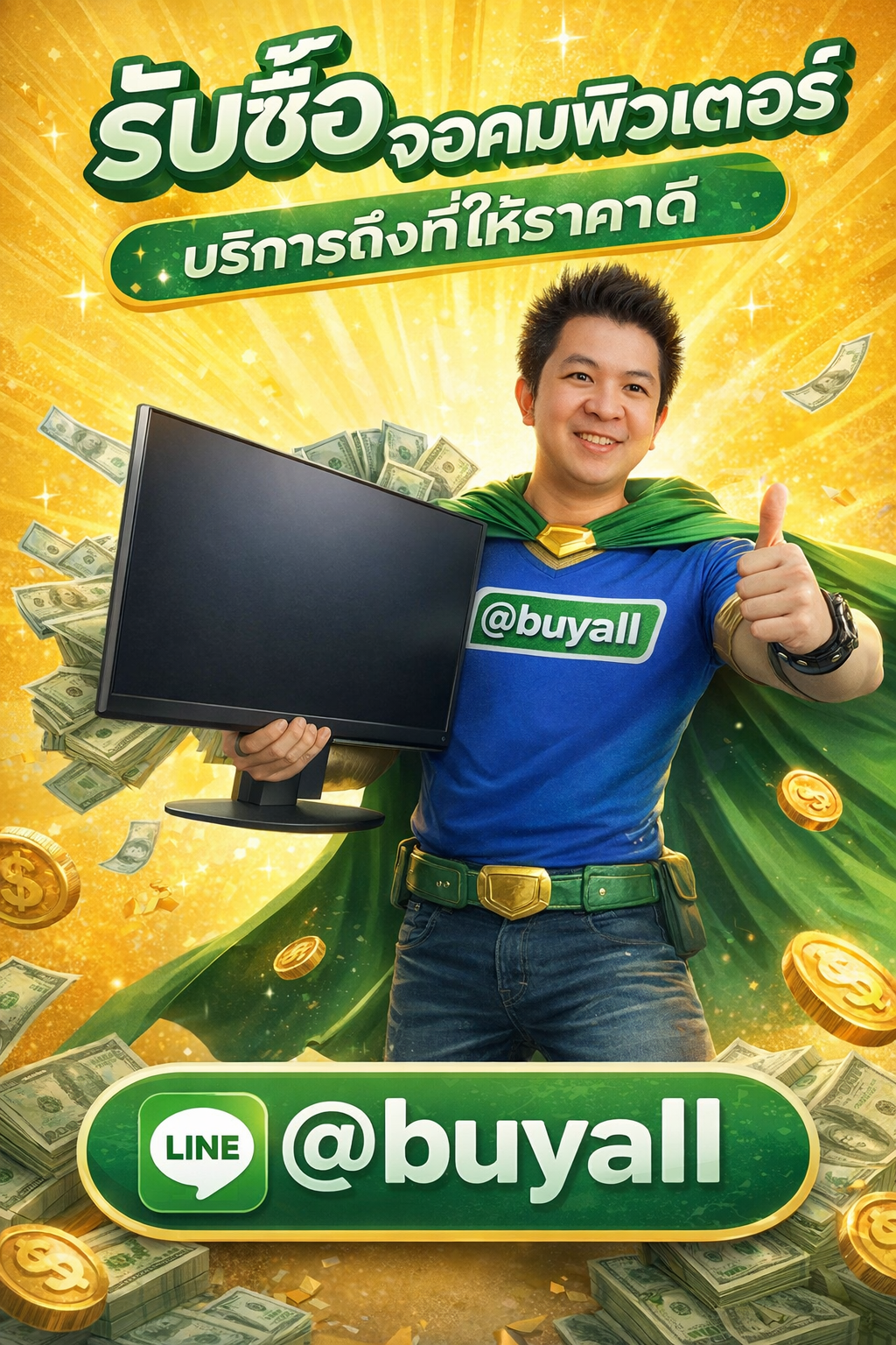 รับซื้อจอคอมพิวเตอร์ ติดต่อ Line @buyall โทร 091-1206831