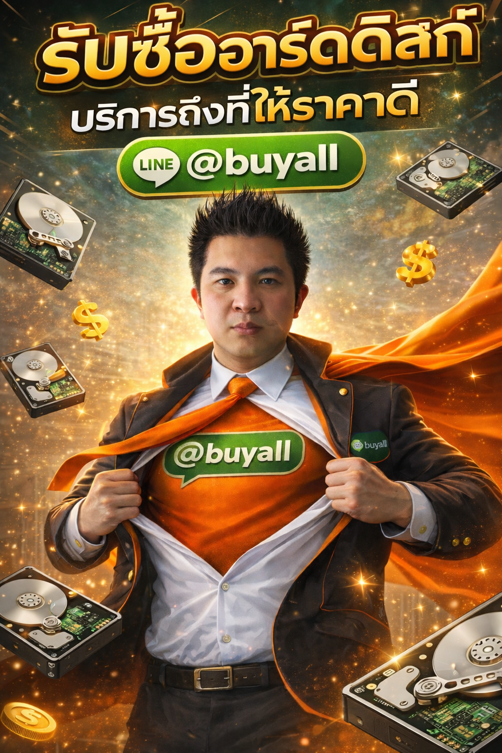 ภาพประชาสัมพันธ์บริการรับซื้อฮาร์ดดิสก์ของ รับซื้อกรุงเทพ.com พร้อม Line @buyall และเบอร์ติดต่อ 091-1206831