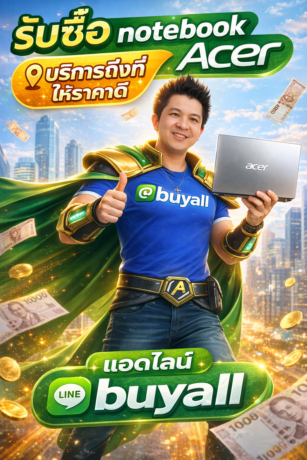 ภาพประชาสัมพันธ์บริการรับซื้อ notebook acer ของ รับซื้อกรุงเทพ.com พร้อม Line @buyall และเบอร์ติดต่อ 091-1206831