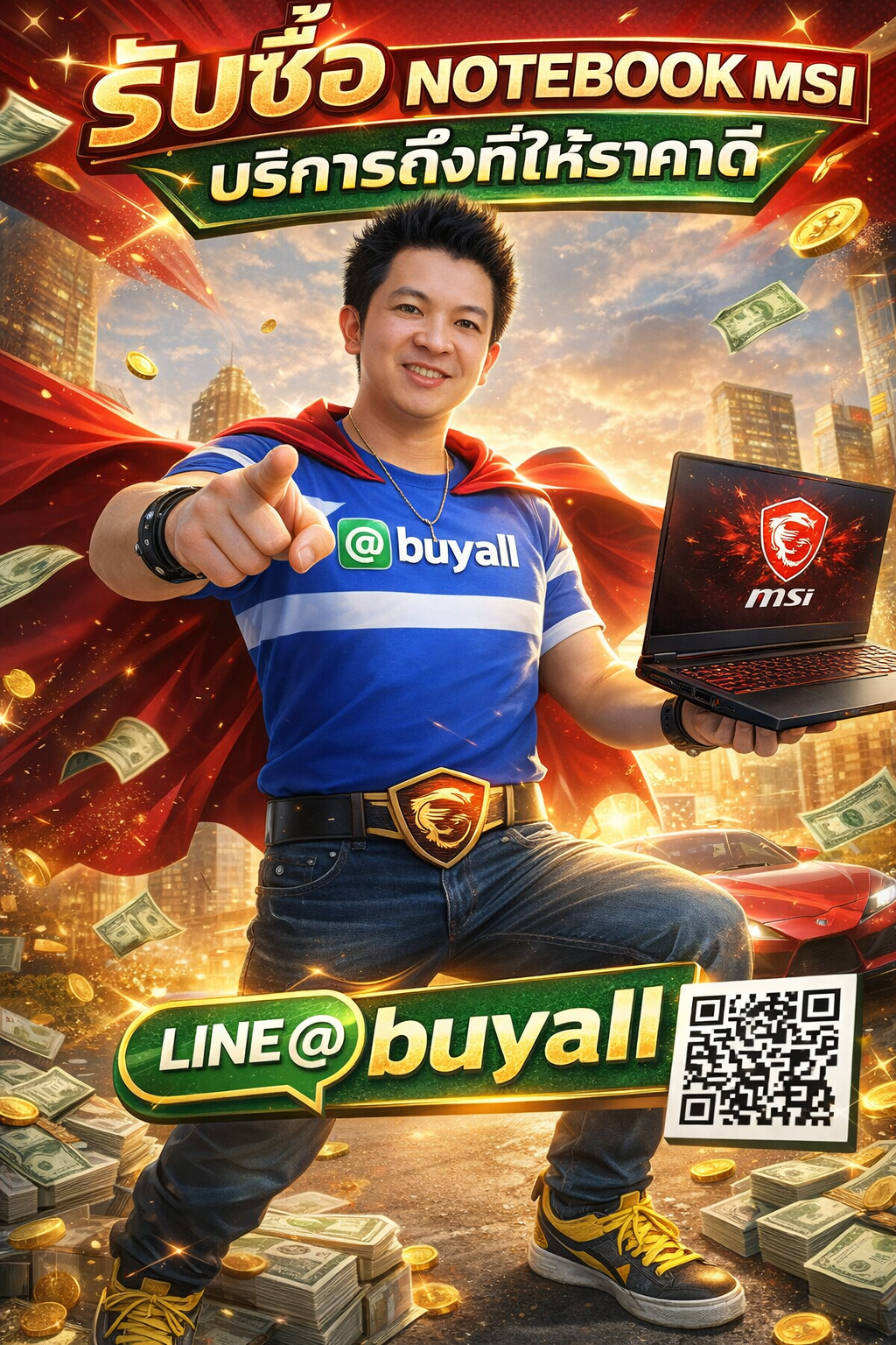 ภาพประชาสัมพันธ์บริการรับซื้อ notebook msi ของ รับซื้อกรุงเทพ.com พร้อม Line @buyall และเบอร์ติดต่อ 091-1206831