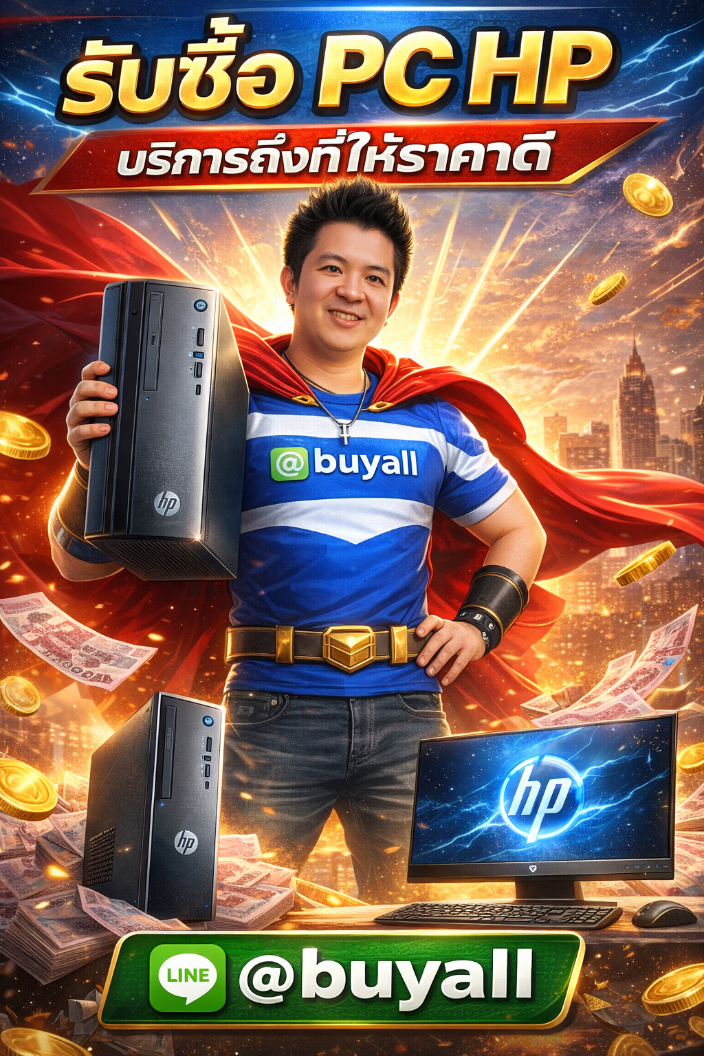 ภาพประชาสัมพันธ์บริการรับซื้อ PC HP ของ รับซื้อกรุงเทพ.com พร้อม Line @buyall และเบอร์ติดต่อ 091-1206831
