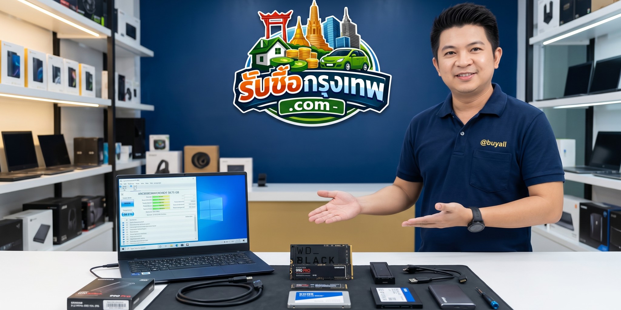 อุปกรณ์ SSD หลากหลายรุ่นและเครื่องมือตรวจสอบสุขภาพไดรฟ์ก่อนนำไปขาย
