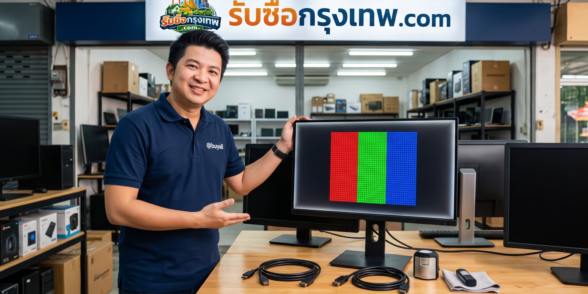 การตรวจเช็กจอคอมพิวเตอร์ ทั้งเดดพิกเซลและแสงรั่วก่อนส่งขายเพื่อประเมินราคา