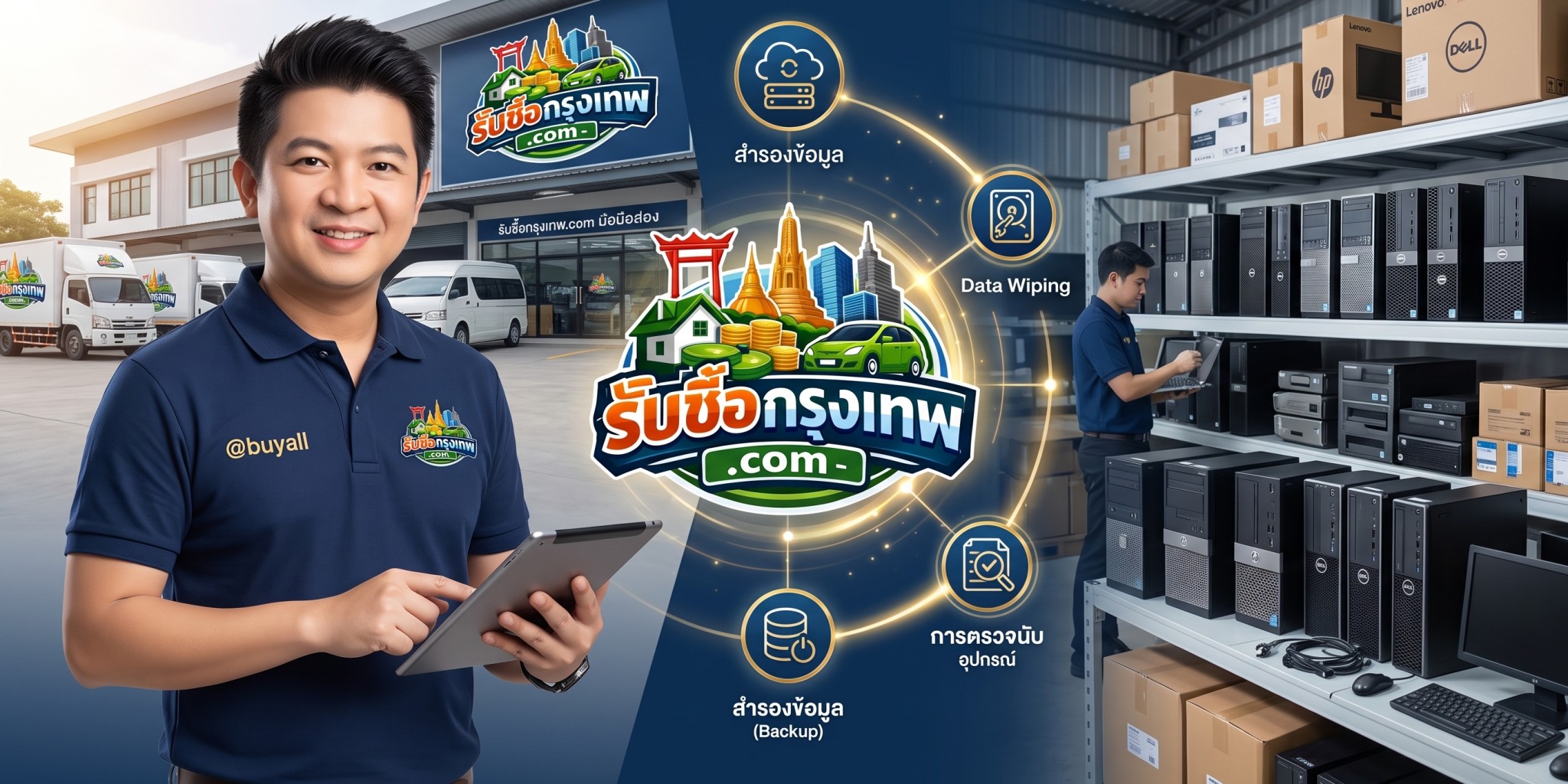 การตรวจนับและจัดเตรียมคอมสำนักงานแบบยกล็อตเพื่อประเมินราคา