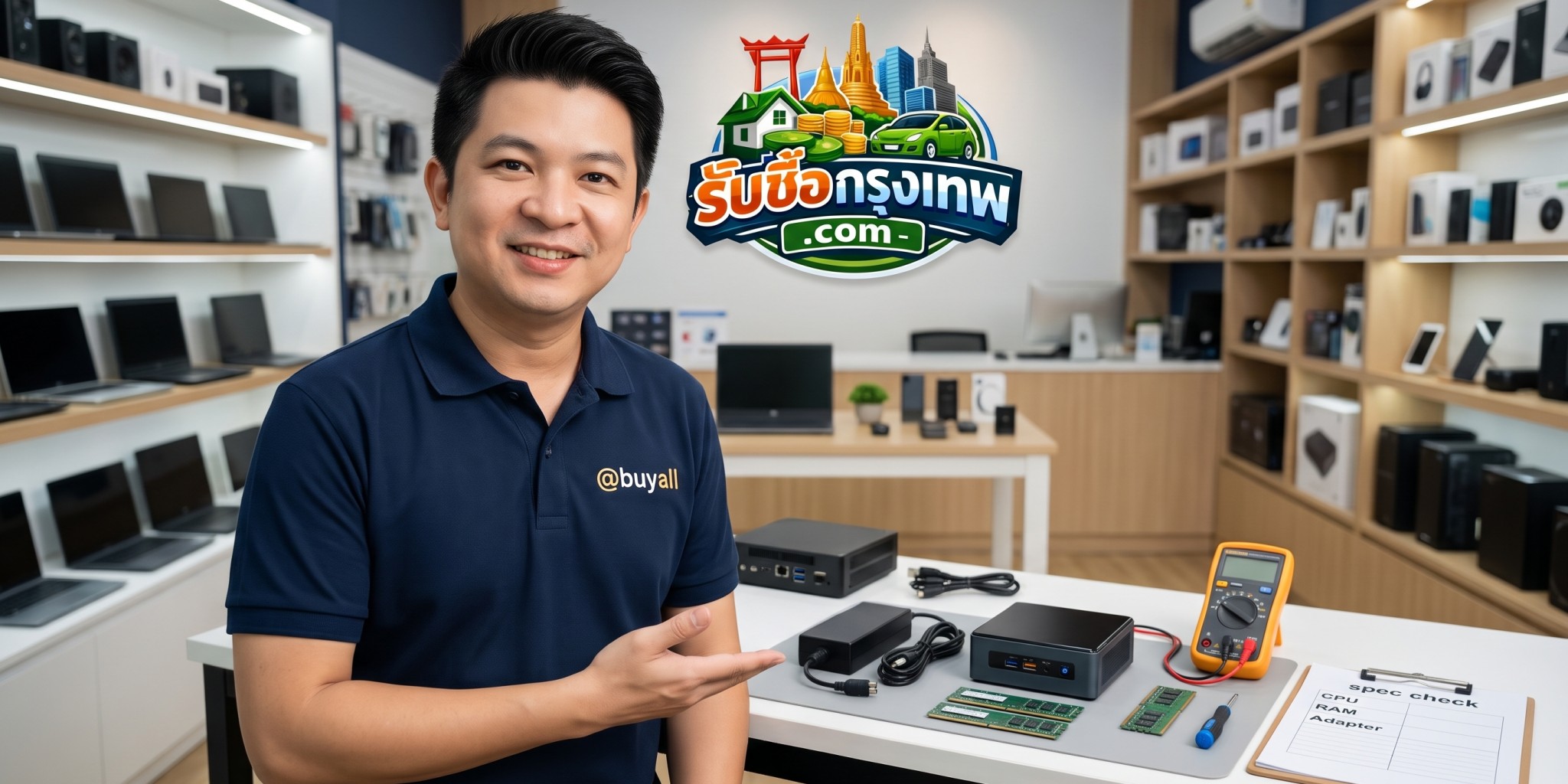 การตรวจสอบสเปก Mini PC ซีพียู แรม และอะแดปเตอร์แปลงไฟก่อนประเมินสภาพ