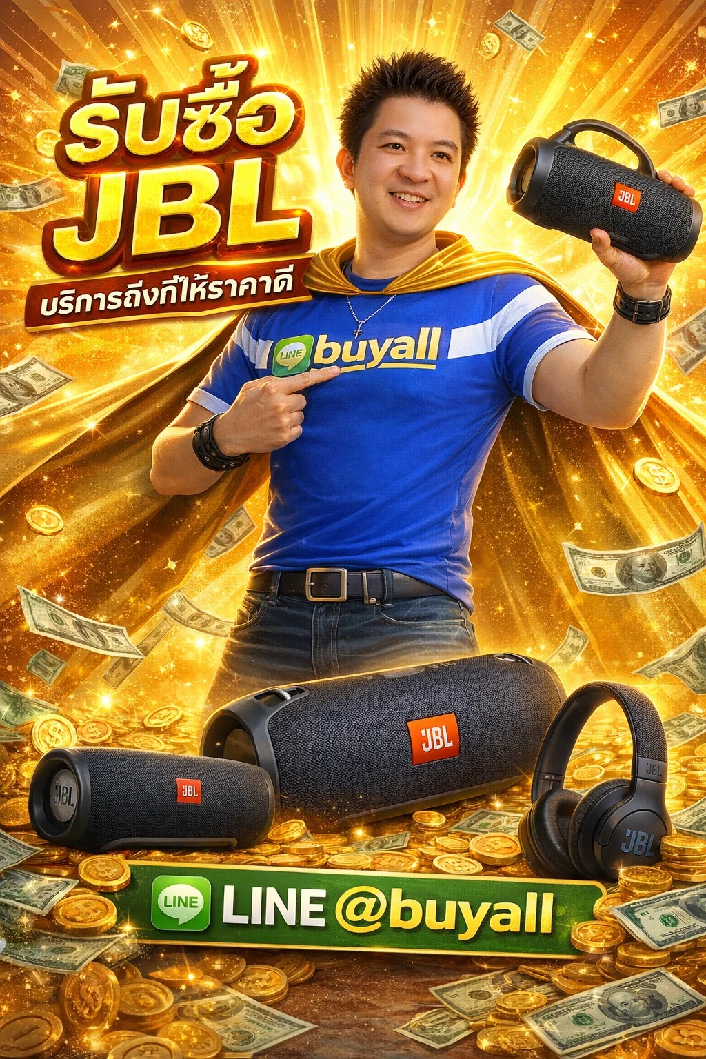 ภาพประชาสัมพันธ์บริการรับซื้อ JBL ของ รับซื้อกรุงเทพ.com พร้อม Line @buyall และเบอร์ติดต่อ 091-1206831